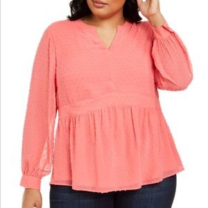 CHARTER CLUB PLUS SIZE CLIP DOT BLOUSE